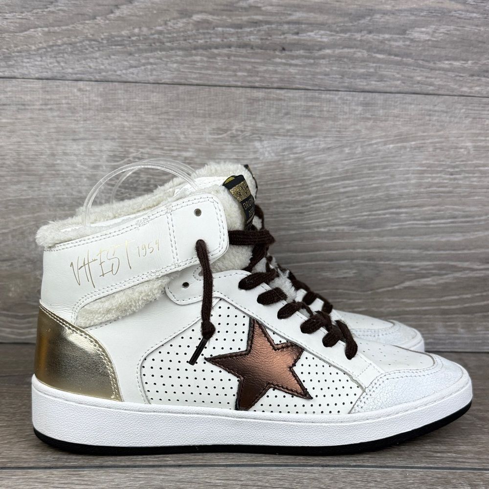 Vintage Havana Jolene Women’s Sz 10 White Bronze Multi Leather High Top Sneakers